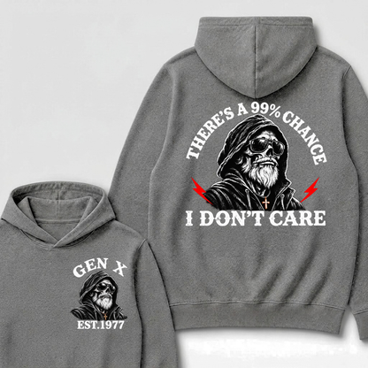 There's A 99% Chance I Don't Care Custom Est. Year Graphic Hoodie