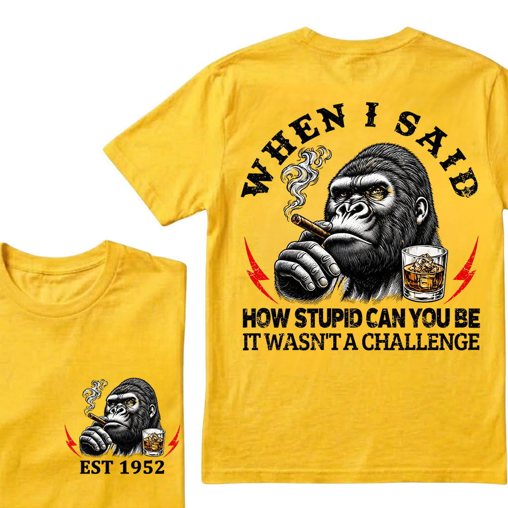 When I Said How Stupid Can You Be It Wasn't A Challenge Custom Est.Year T-Shirt
