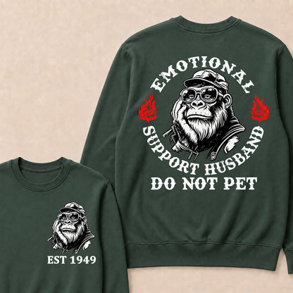 Emotional Support Husband Do Not Pet Custom Est.Year Sweatshirt
