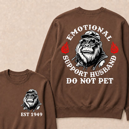 Emotional Support Husband Do Not Pet Custom Est.Year Sweatshirt