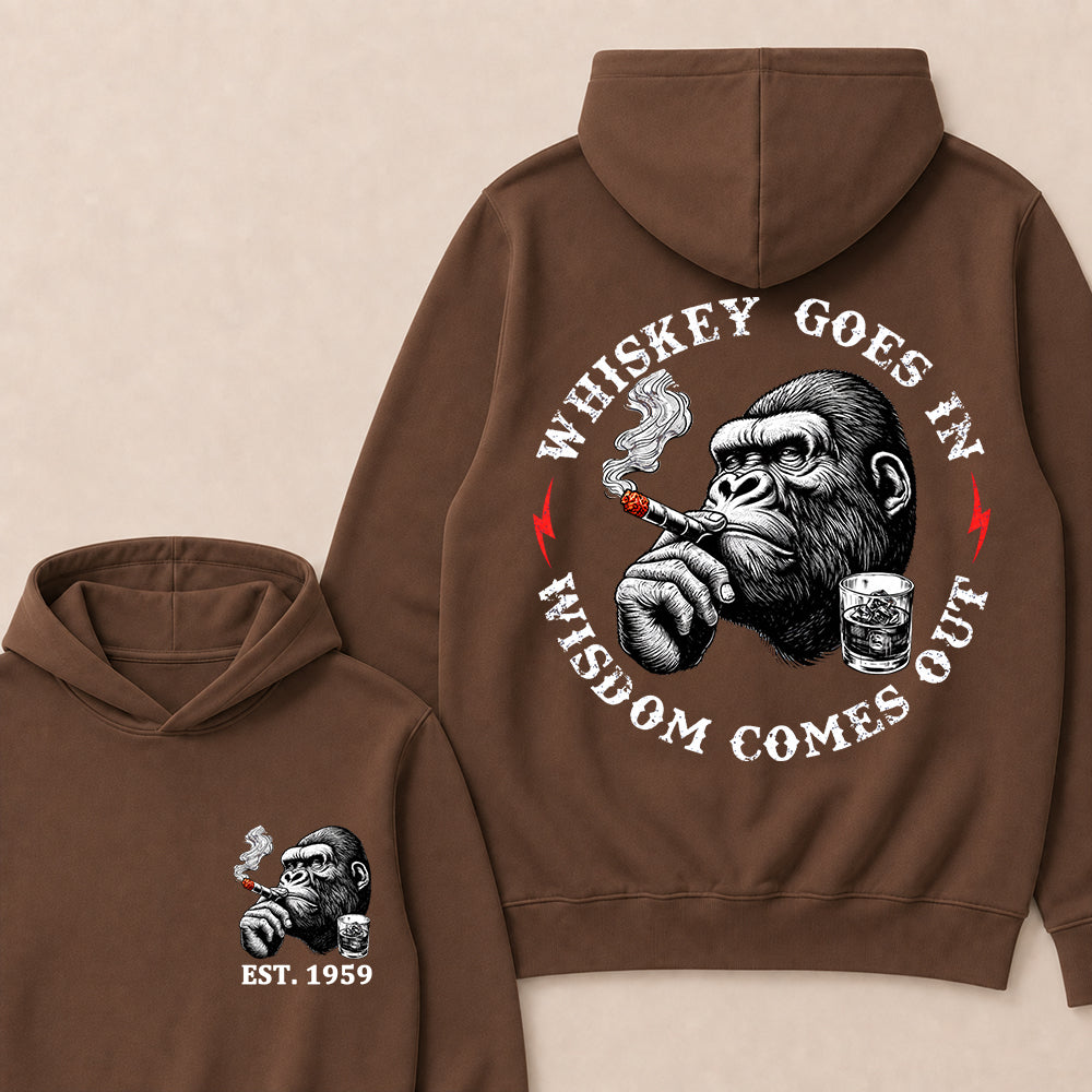 Whiskey Goes In Wisdom Comes Out Custom Est.Year Hoodie