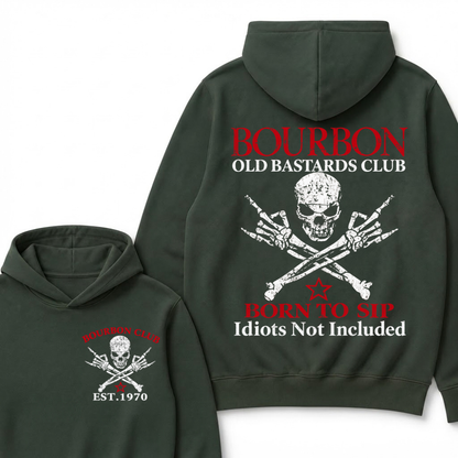💀 OLD BASTARDS BOURBON CLUB - Customizable Est. Year Apparel Hoodie