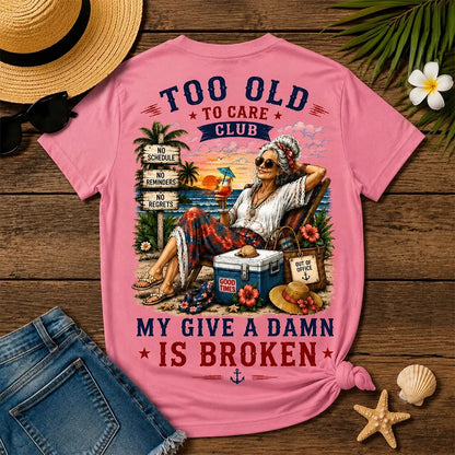 Women's "Too Old to Care Club – Out of Office. Good Times Only."  V-Neck T-Shirt The Original · Me2Workshop