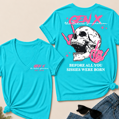"Gen X – The Badass Generation" V-Neck Tee