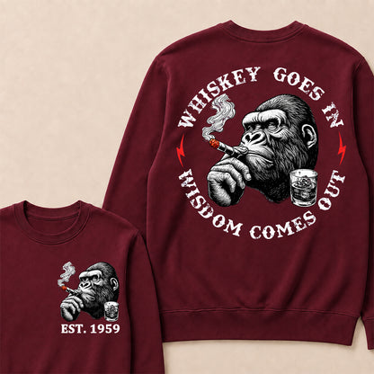Whiskey Goes In Wisdom Comes Out Custom Est.Year Sweatshirt