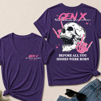 "Gen X – The Badass Generation" V-Neck Tee