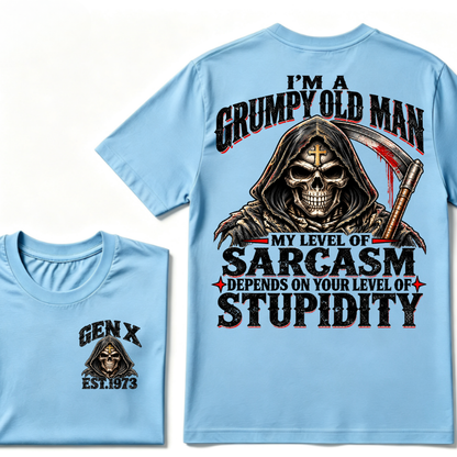 I'm A Grumpy Old Man My Level Of Sarcasm Depends On Your Level Of Stupidity Est.Year T-Shirt