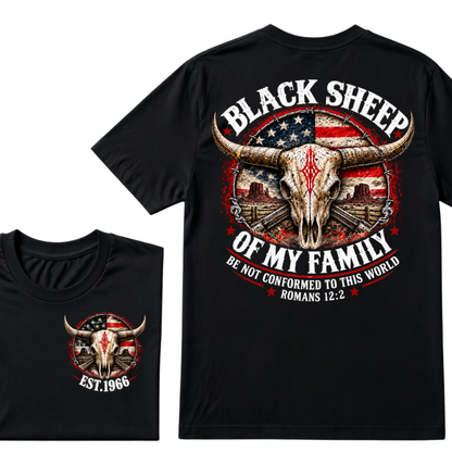 Black Sheep Of My Family Be Not Conformed To This World Romans 12:2 EST.Year Tee