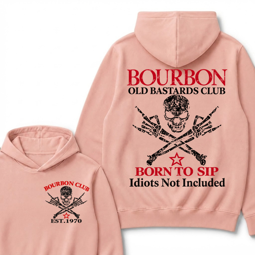 💀 OLD BASTARDS BOURBON CLUB - Customizable Est. Year Apparel Hoodie