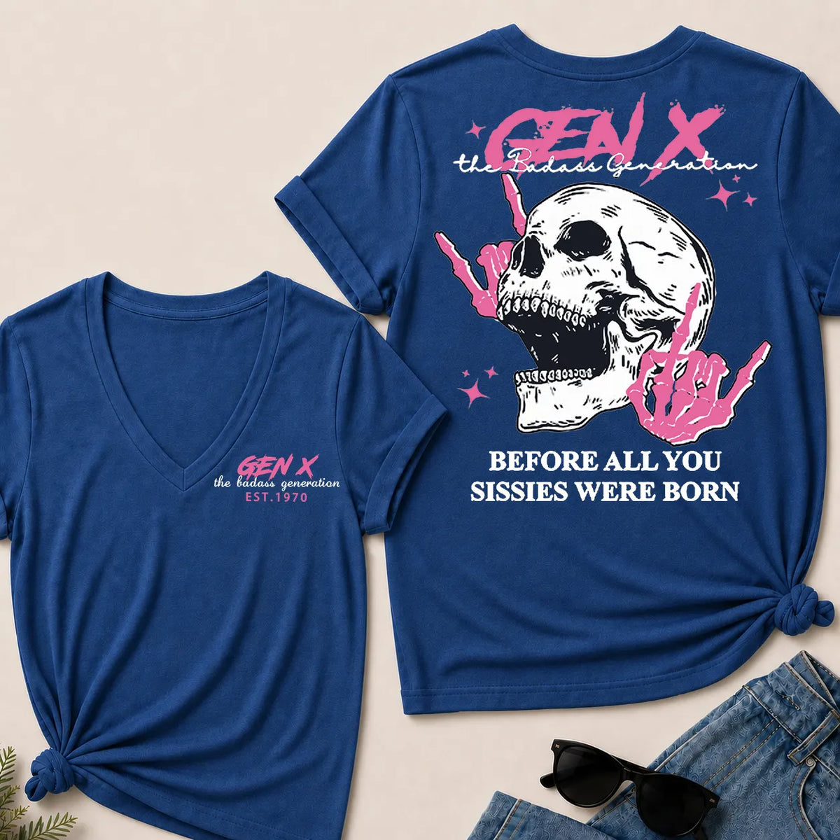 "Gen X – The Badass Generation" V-Neck Tee
