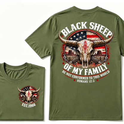 Black Sheep Of My Family Be Not Conformed To This World Romans 12:2 EST.Year Tee