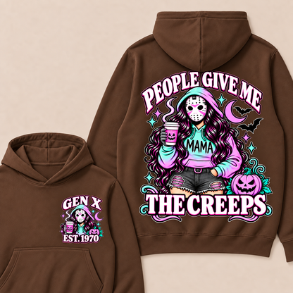 Gen X “People Give Me the Creeps” Halloween Hoodie – Custom Birth Year