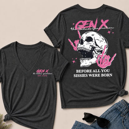"Gen X – The Badass Generation" V-Neck Tee