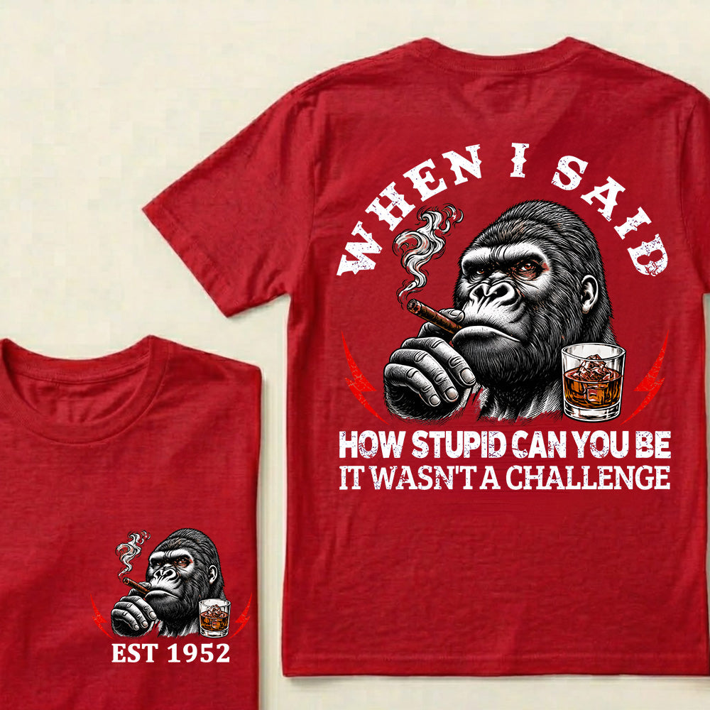 When I Said How Stupid Can You Be It Wasn't A Challenge Custom Est.Year T-Shirt
