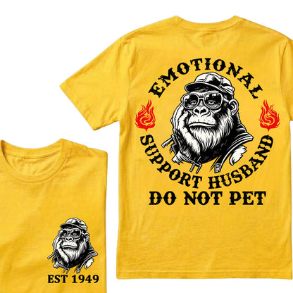 Emotional Support Husband Do Not Pet Custom Est.Year T-Shirt