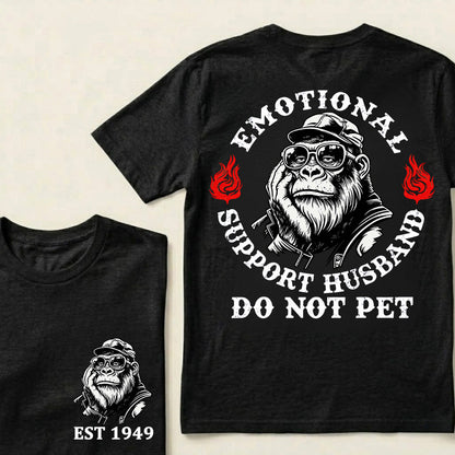 Emotional Support Husband Do Not Pet Custom Est.Year T-Shirt