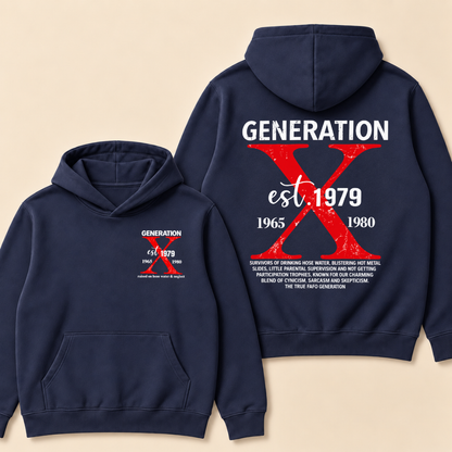 GENERATION X est. Year – Vintage Distressed Retro Hoodie Hoodie