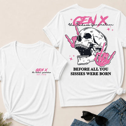 "Gen X – The Badass Generation" V-Neck Tee
